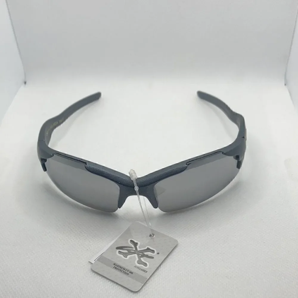 X-Loop Kids Boys Sport Wrap Around Semi Rimless Mirrored Lens Sunglasses